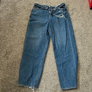 Foldover Waist Jeans